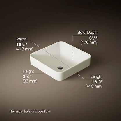 Kohler Vox 16-1/4" Square Vessel Bathroom Sink K-2661