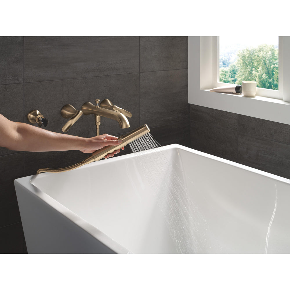 Delta Bonacci Two Handle Wall Mount Tub Filler Trim with Hand Shower - T5745