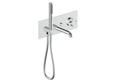 Vogt Mond Wall Mount Tub Filler Complete With Rough-In Valve In Polished Chrome
