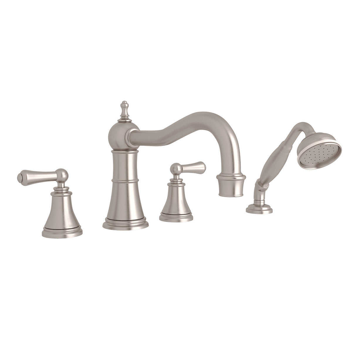 Perrin & Rowe Georgian Era 4-Hole Deck Mount Tub Filler With Column Spout Lever Handle