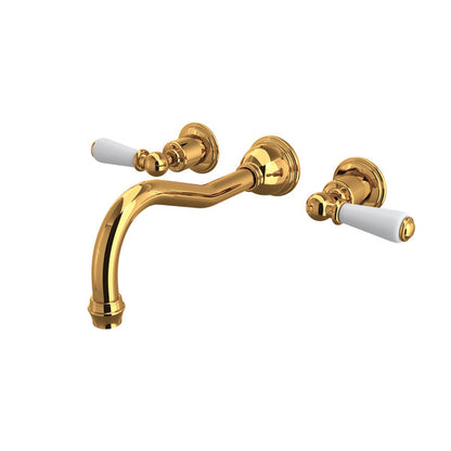 Perrin & Rowe Edwardian Wall Mount Tub Filler Trim With Column Spout Lever Handle