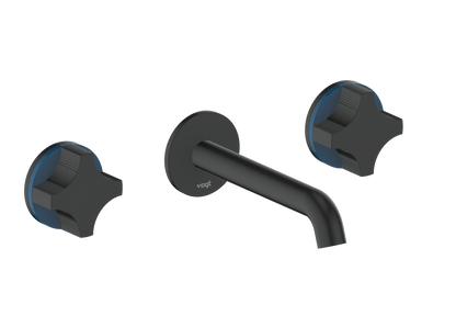 Vogt Mond 8" C.C. Wall-Mount Lavatory Faucet in Matte Black, Trim Only
