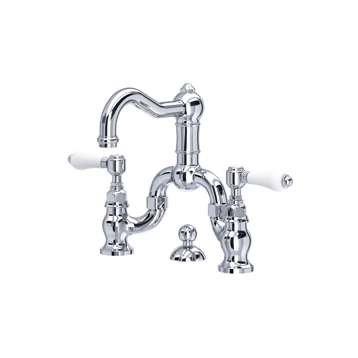 Rohl Acqui Bridge Lavatory Faucet Porcelain Handles - A1419LP-2