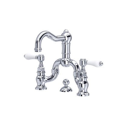 Rohl Acqui Bridge Lavatory Faucet Porcelain Handles - A1419LP-2