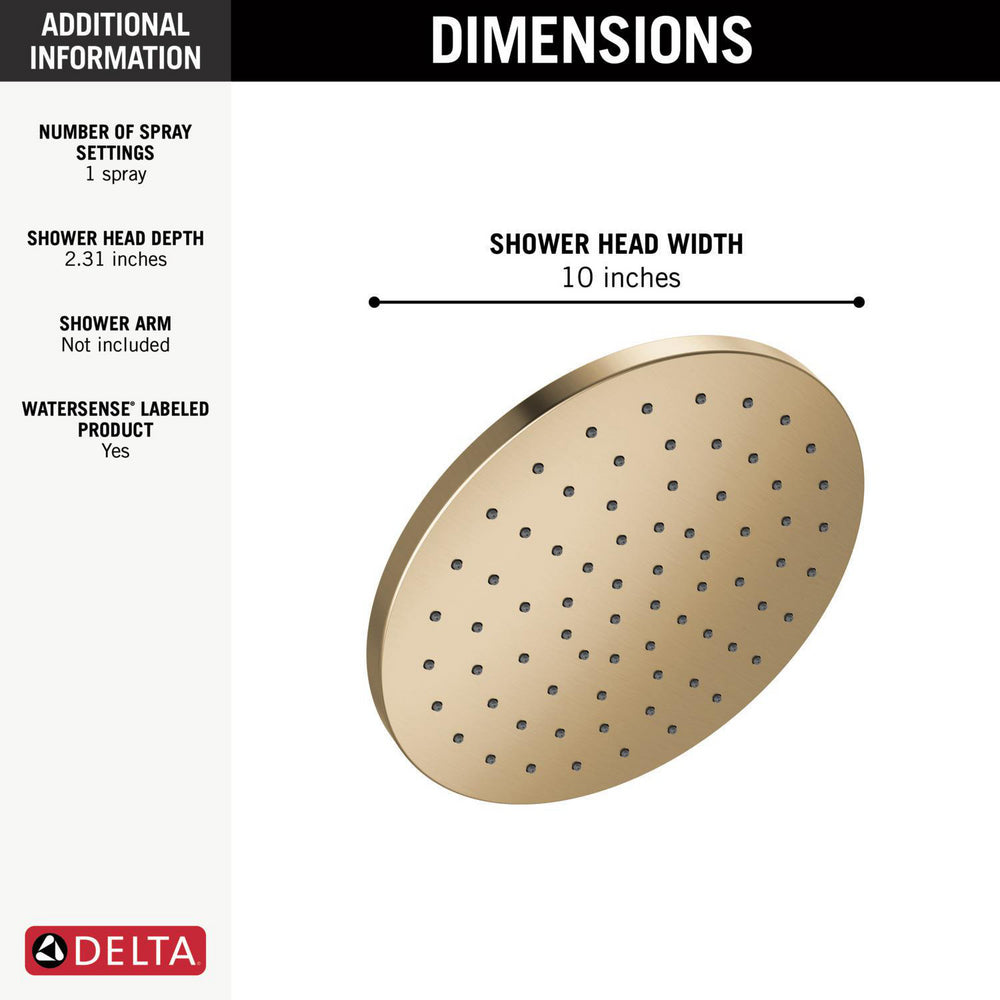 Delta 52162 Bonacci 10" Single-Function Raincan Shower Head - 1.75 GPM
