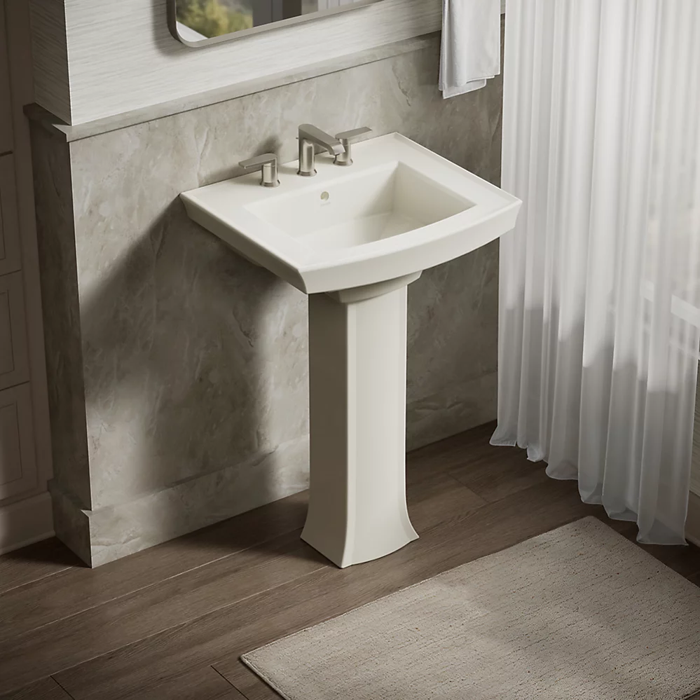Kohler Archer 24" Rectangular Pedestal Bathroom Sink