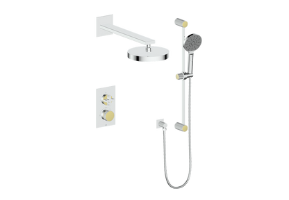 Vogt Mond 2-Way Thermostatic Shower System With Rough-In Valve, Polished Chrome