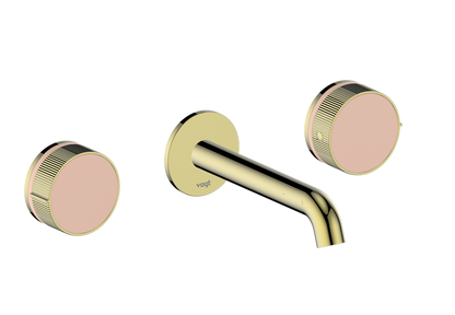 Vogt Mond 8" C.C. Wall-Mount Lavatory Faucet in Brushed Gold, Trim Only