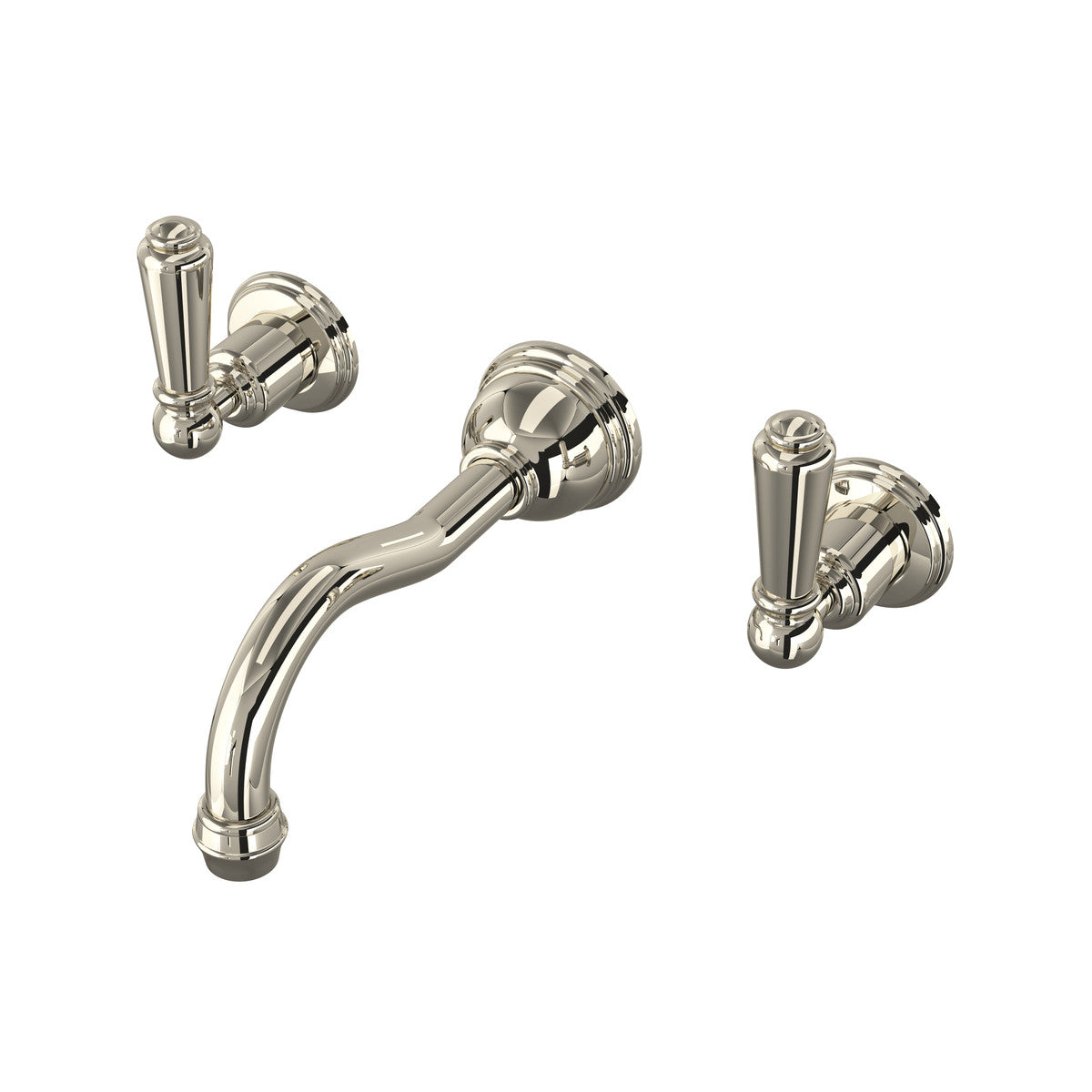 Perrin & Rowe Edwardian Wall Mount Lavatory Faucet Trim With Column Spout Lever Handle