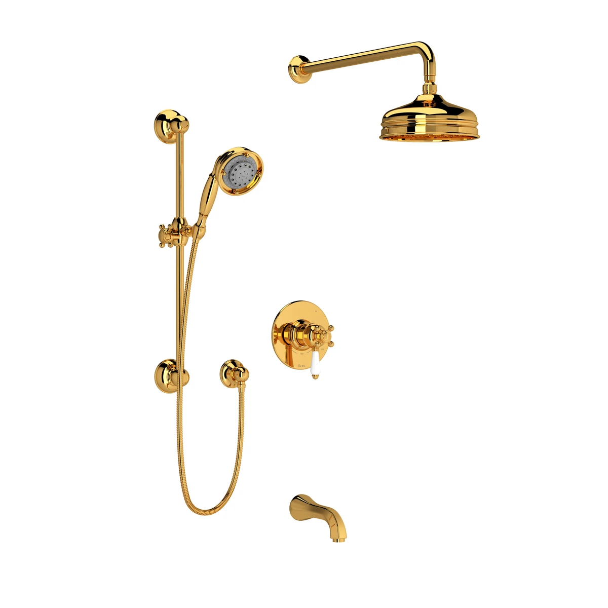 Rohl Acqui Kit de douche 1345 Garniture seulement avec poignées à levier en porcelaine - TKIT1345AQLP