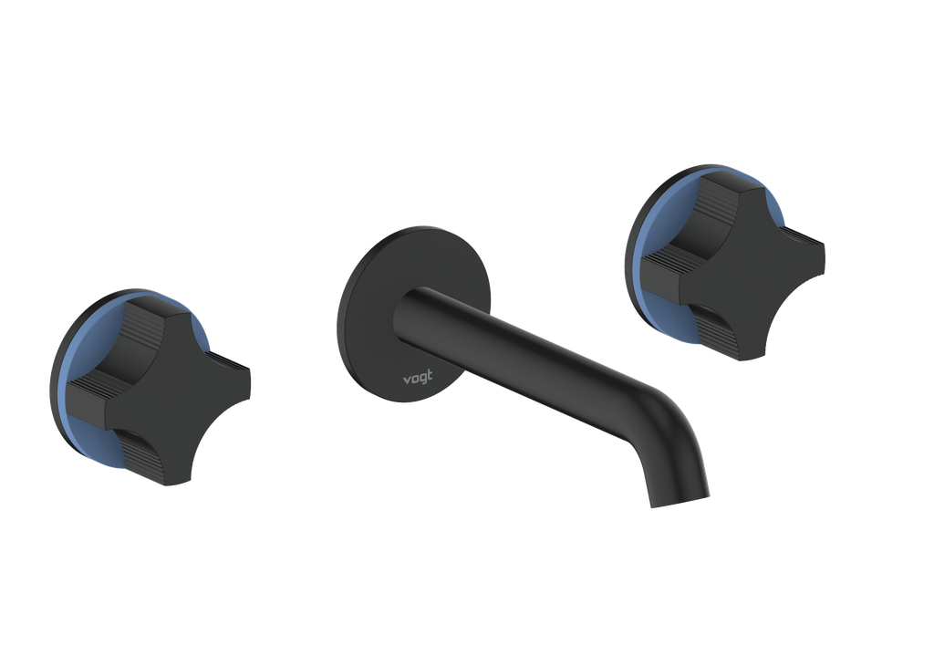 Vogt Mond 8" C.C. Wall-Mount Lavatory Faucet in Matte Black, Trim Only