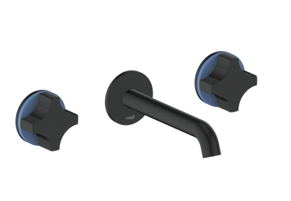 Vogt Mond 8" C.C. Wall-Mount Lavatory Faucet in Matte Black, Trim Only