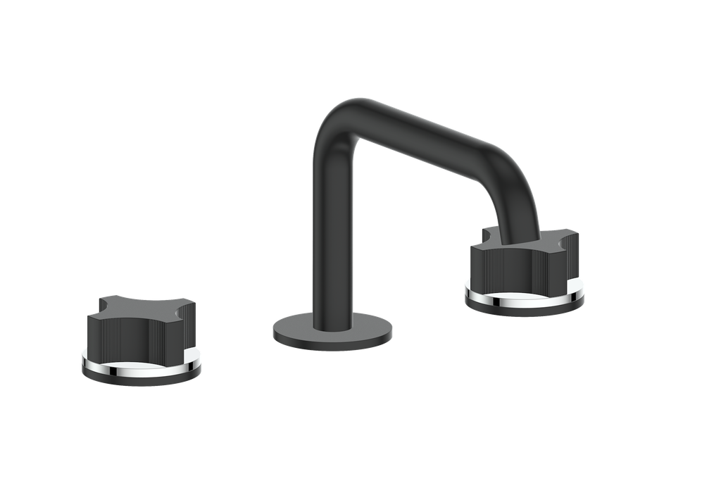 Vogt Mond 8" C.C. Lavatory Faucet With Pop-Up Drain Angular Spout in Black