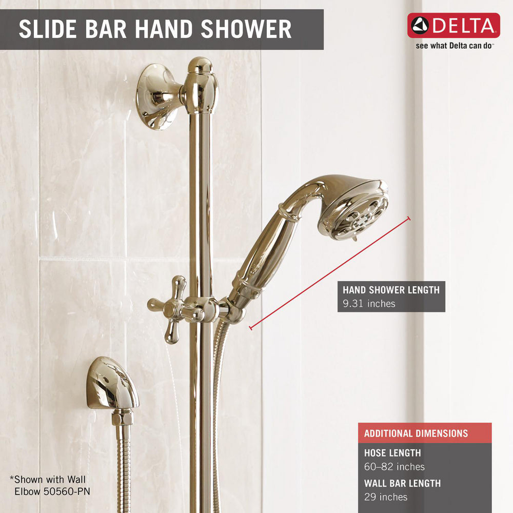 Delta Universal Showering H2Okinetic 3-Setting Slide Bar Hand Shower - 51308