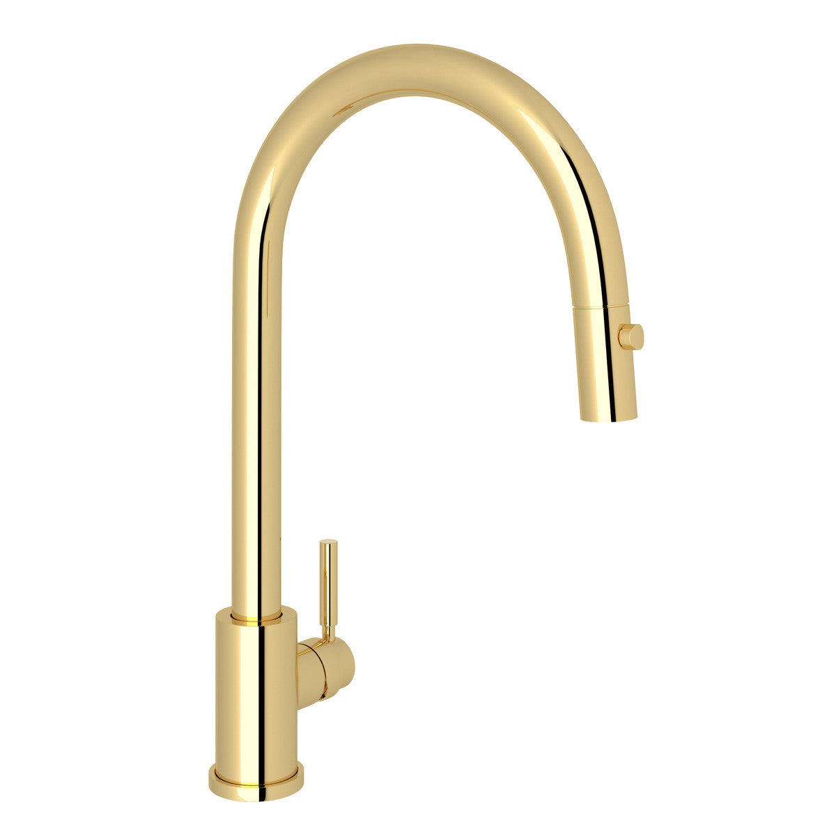 Perrin & Rowe Holborn Pulldown Kitchen Faucet With C-Spout, Lever Handle