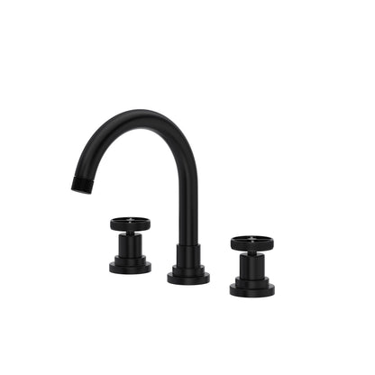 Robinet de lavabo écarté Rohl Campo avec bec en C, poignée à roue industrielle - CP08D3IW