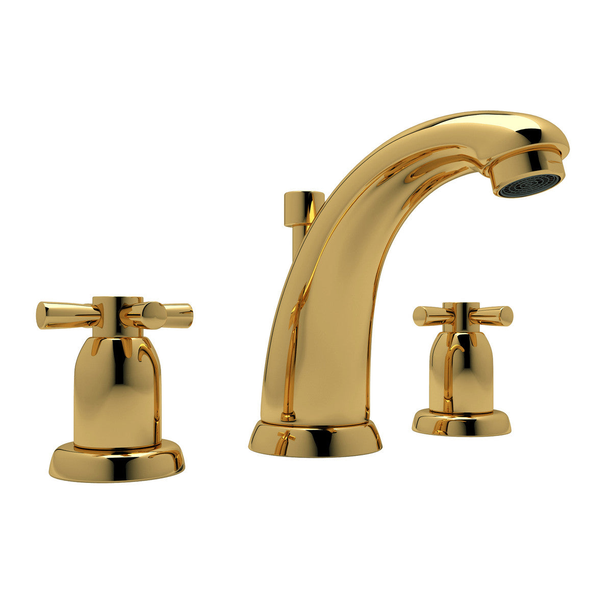 Perrin & Rowe Holborn High Neck Widespread Bathroom Faucet Cross Handle