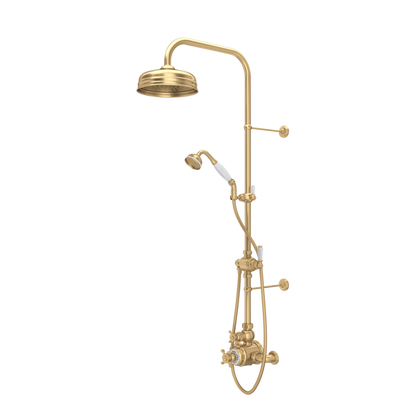 Perrin & Rowe Edwardian 3/4" Exposed Wall Mount Thermostatic Shower System, Cross Handles