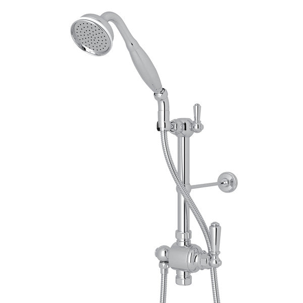 Perrin & Rowe Riser Diverter, Handshower, Handshower Holder, Hose And 8" Thermostatic Outlet, U.5373NLS-APC