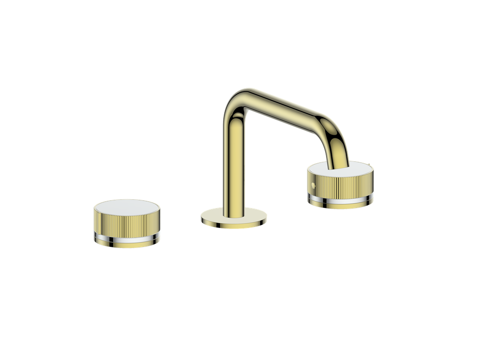 Vogt Mond 8" C.C. Lavatory Faucet With Pop-Up Drain Angular Spout in Gold