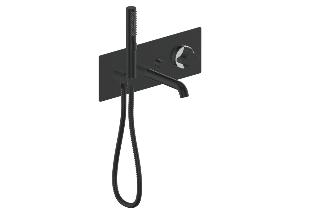 Vogt Mond Wall Mount Tub Filler Complete With Rough-In Valve In Matte Black
