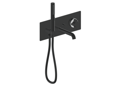 Vogt Mond Wall Mount Tub Filler Complete With Rough-In Valve In Matte Black
