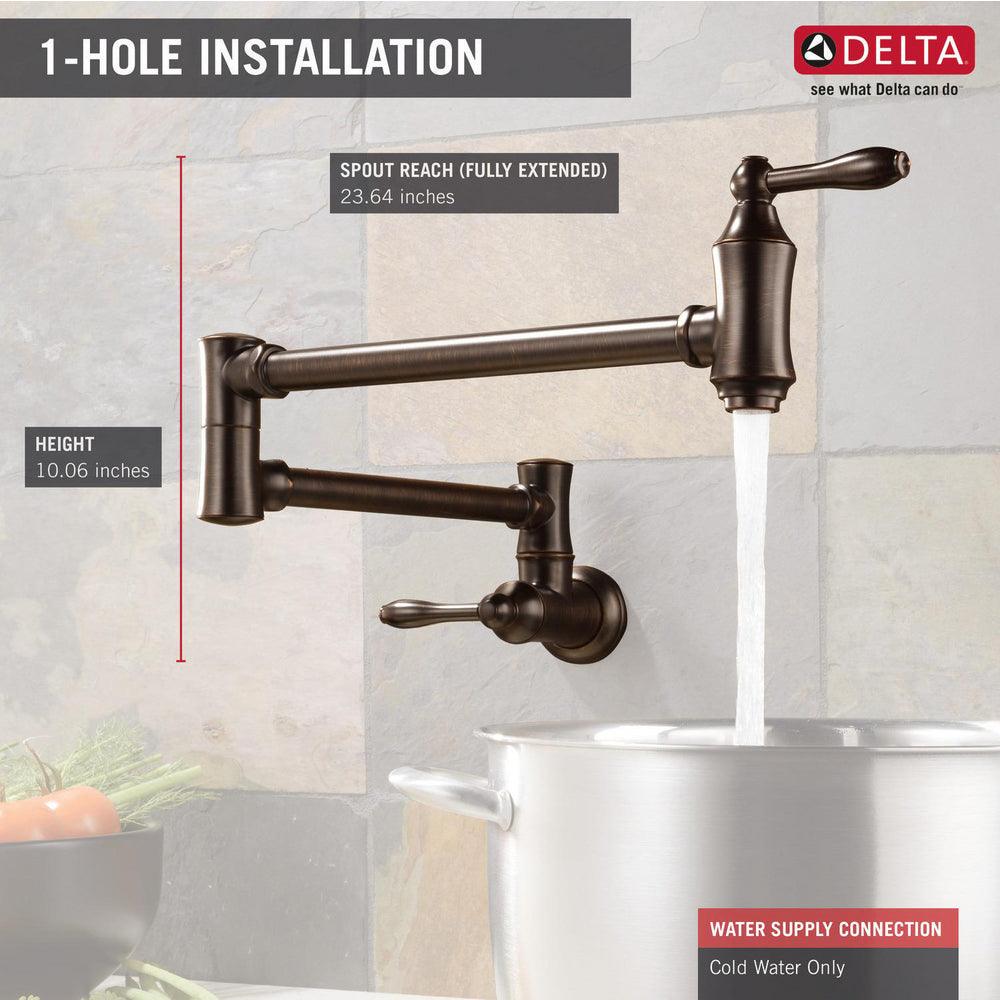 Delta Traditional Wall Mount Pot Filler - 1177LF