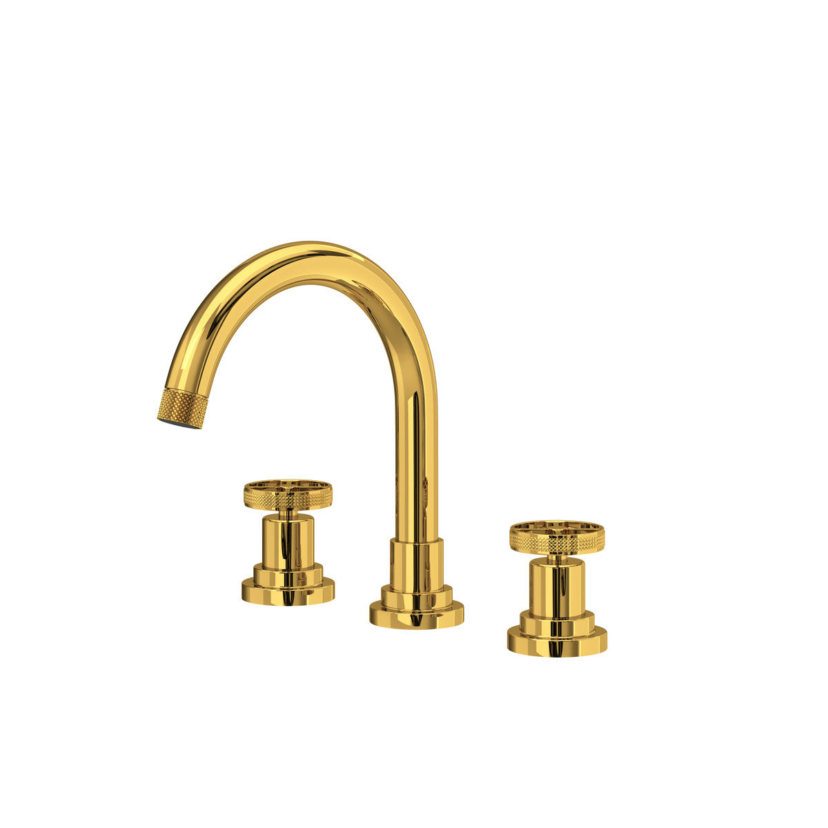 Robinet de lavabo écarté Rohl Campo avec bec en C, poignée à roue industrielle - CP08D3IW