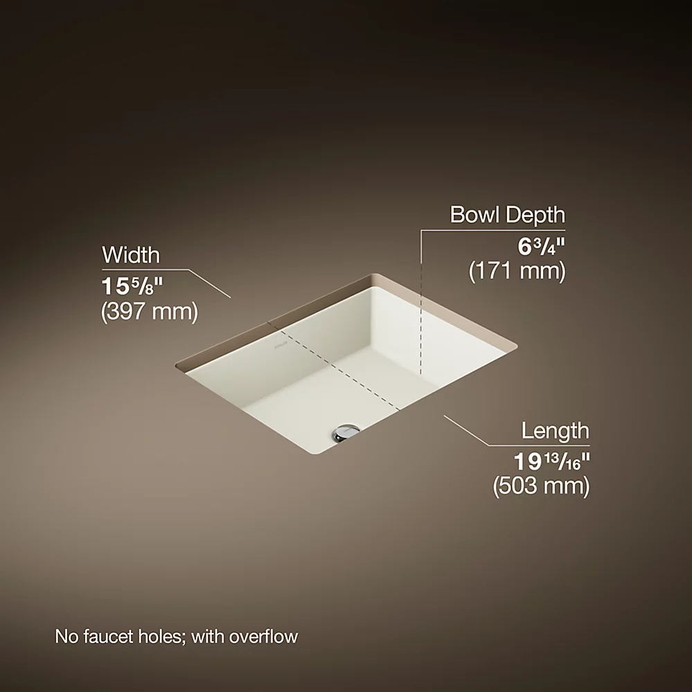 Kohler Verticyl 19-3/4" Rectangular Undermount Bathroom Sink - K-2882