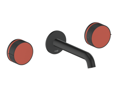 Vogt Mond 8" C.C. Wall-Mount Lavatory Faucet in Matte Black, Trim Only