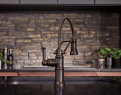 Brizo Artesso Single Handle Articulating Kitchen Faucet With Finished Hose