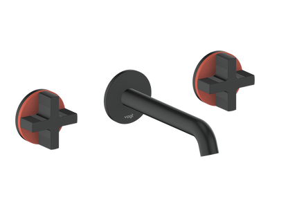 Vogt Mond 8" C.C. Wall-Mount Lavatory Faucet in Matte Black, Trim Only