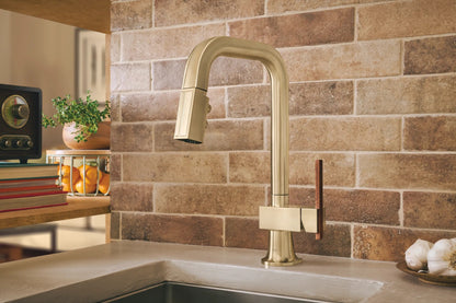 Brizo Frank Lloyd Wright Pull-Down Kitchen Faucet Offset Wood Lever Handle Kit - HLK023-WD