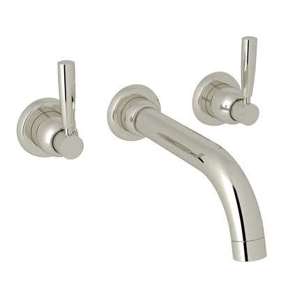 Perrin & Rowe Holborn Wall Mount 3-Hole Tubular Spout Tub Filler Trim, Lever Handle