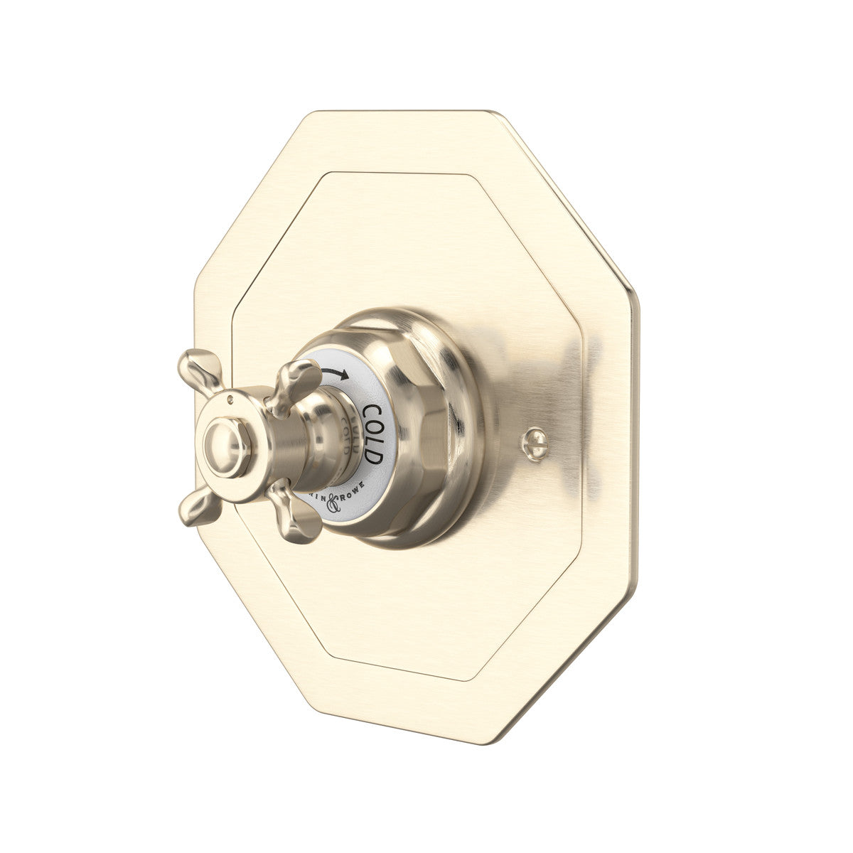 Perrin & Rowe Edwardian 3/4" Octagonal Thermostatic Trim Without Volume Control, Cross Handle