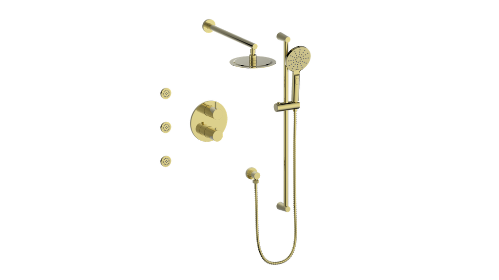 Vogt Wörgl 3-Way Thermostatic Shower System With Body Jets & Rough-In Valve - SET.WL.320.810