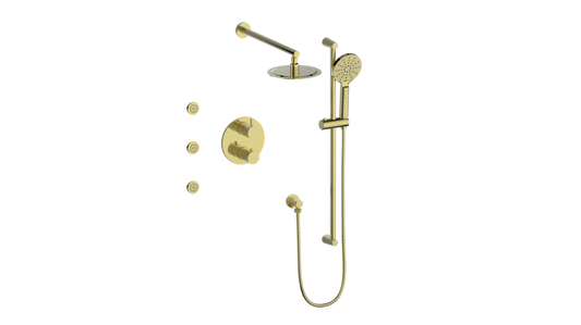 Vogt Wörgl 3-Way Thermostatic Shower System With Body Jets & Rough-In Valve - SET.WL.320.810