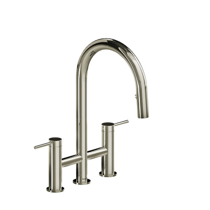 Riobel Azure Bridge Pull-Down Kitchen Faucet With C-Spout Dual Spray 1.5 GPM