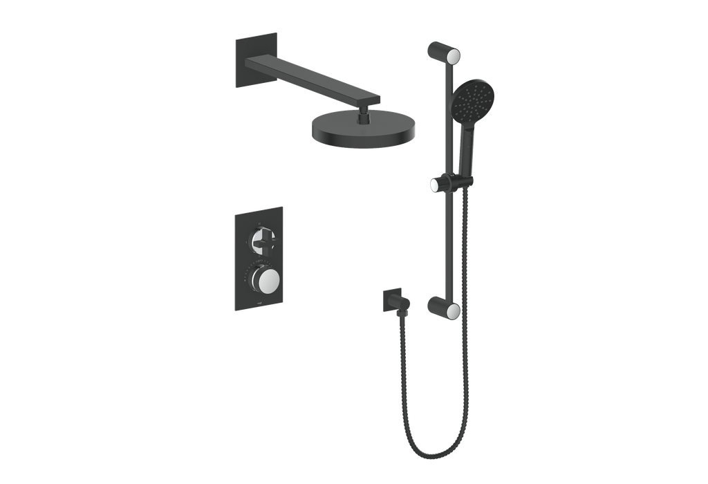 Vogt Mond 2-Way Thermostatic Shower System With Rough-In Valve, Matte Black