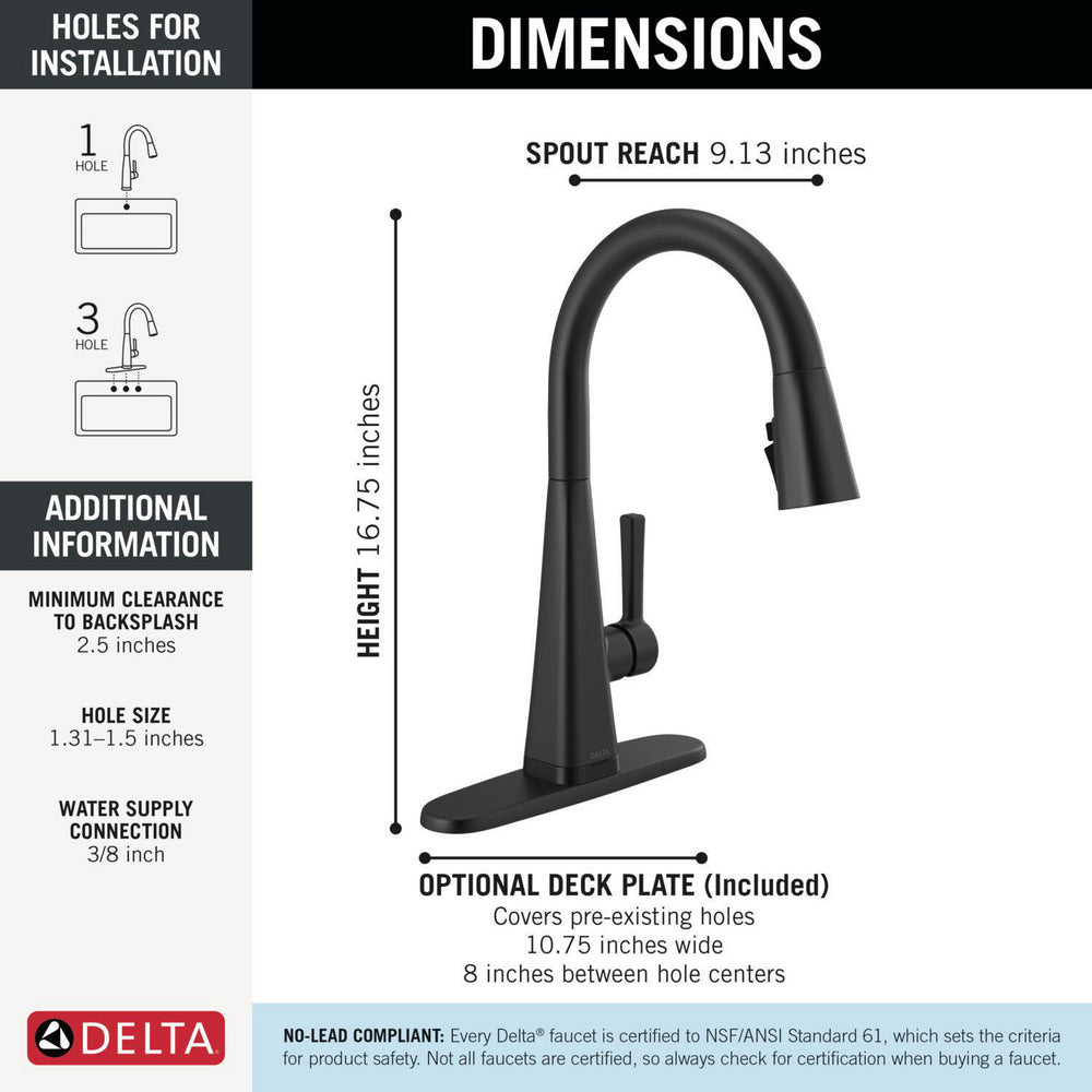 Delta Lenta Touchless Pull-Down Kitchen Faucet