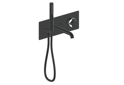 Vogt Mond Wall Mount Tub Filler Complete With Rough-In Valve In Matte Black