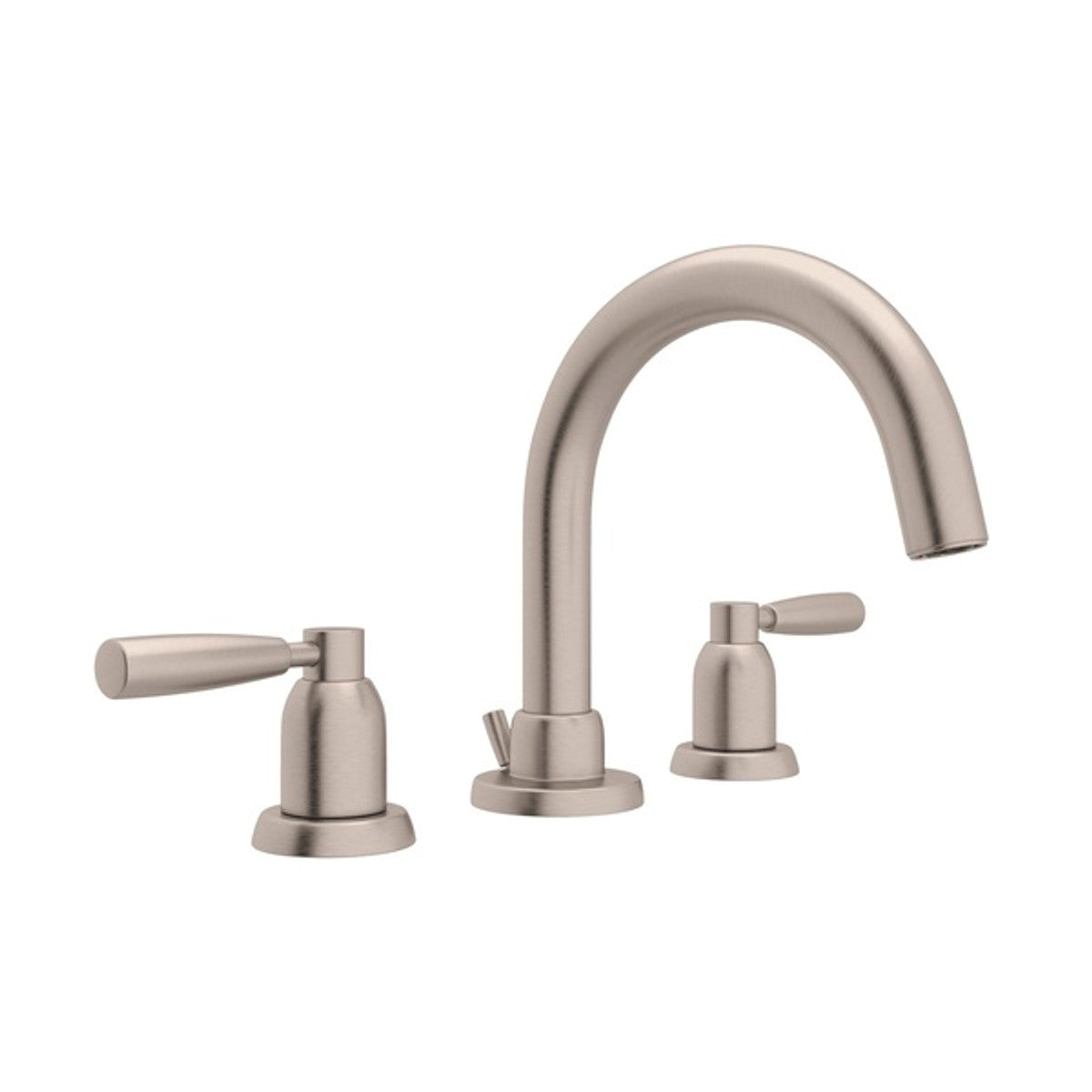 Perrin & Rowe Holborn 3-Hole Tubular C-Spout Widespread Bathroom Faucet Lever Handle