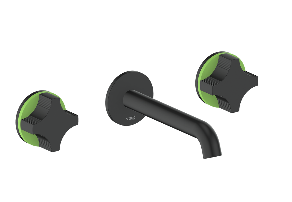 Vogt Mond 8" C.C. Wall-Mount Lavatory Faucet in Matte Black, With Rough-In