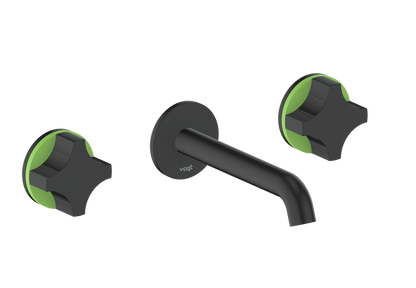 Vogt Mond 8" C.C. Wall-Mount Lavatory Faucet in Matte Black, With Rough-In