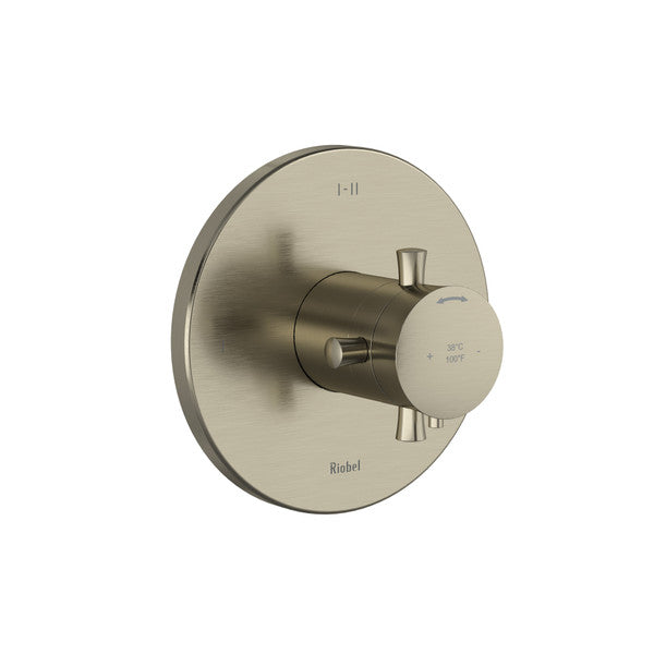 Riobel Edge 1/2 Inch Thermostatic & Pressure Balance Trim With Up To 3 Functions With Cross Handles