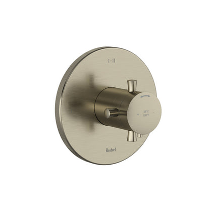 Riobel Edge 1/2 Inch Thermostatic & Pressure Balance Trim With Up To 3 Functions With Cross Handles