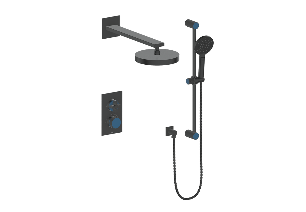 Vogt Mond 2-Way Thermostatic Shower System With Rough-In Valve, Matte Black