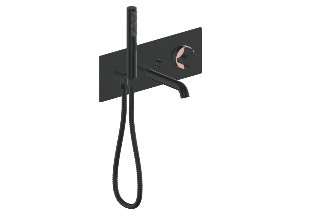 Vogt Mond Wall Mount Tub Filler Complete With Rough-In Valve In Matte Black