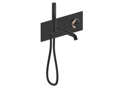 Vogt Mond Wall Mount Tub Filler Complete With Rough-In Valve In Matte Black