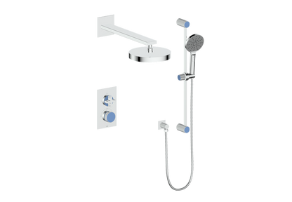 Vogt Mond 2-Way Thermostatic Shower System With Rough-In Valve, Polished Chrome